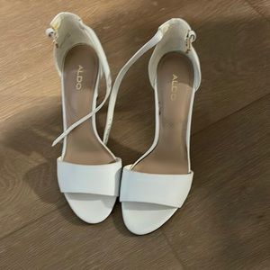 Gently worn white also heels 3 inch heels